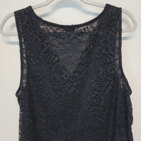 Torrid Black Lace Sleeveless Bodysuit Size 2X V-neck Snap Gusset Stretch Soft - Picture 4 of 12